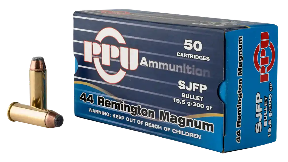 PPU Handgun 44 Rem Mag 300 gr Semi-Jacketed Flat Point (SJFP) 50 Bx/ 10 Cs
