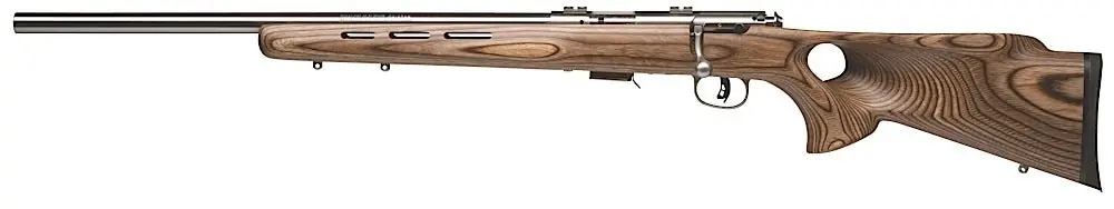 Savage 93R17 BTVLSS 17 HMR Rifle 21" Brown Thumbhole Laminate 96210