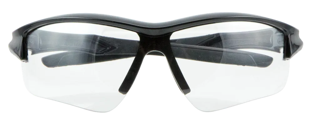 Howard Leight R02214 Uvex Acadia 99.9% UV Rated Anti-Fog Clear Lens with Black Wraparound Frame & Soft Rubber Nose Piece for Adults