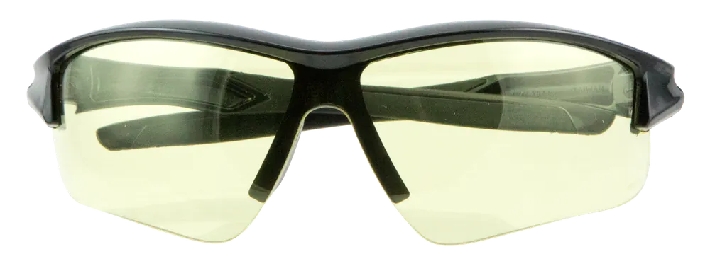 Howard Leight R02215 Uvex Acadia 99.9% UV Rated Anti-Fog Amber Lens with Black Wraparound Frame & Soft Rubber Nose Piece for Adults