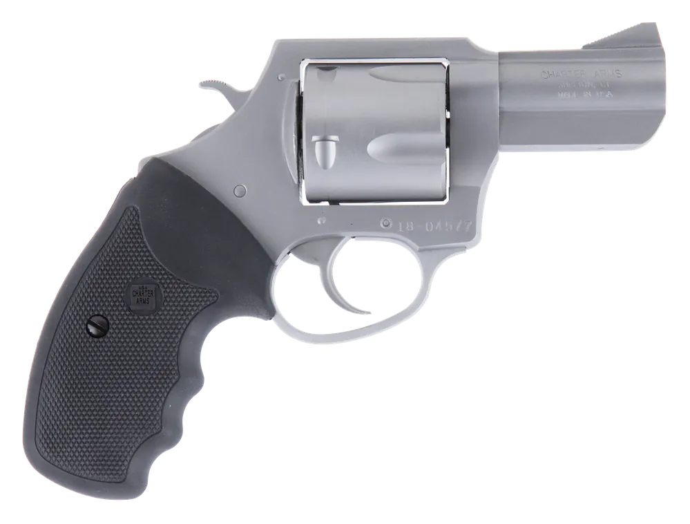 Charter Arms 74530 Bulldog 45 Colt (LC) Caliber with 2.50" Barrel, 5rd Capacity Cylinder, Overall Matte Stainless Steel Finish, Finger Grooved Black Rubber Grip & Fixed Front Sight