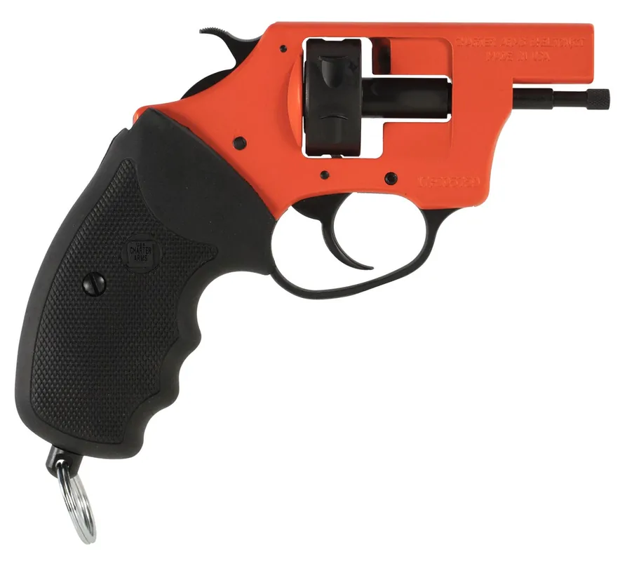 Charter Arms Pro 209 6Rd Starter/Training Pistol Alum/Steel Black Rubber Grips Orange Cerakote 82090
