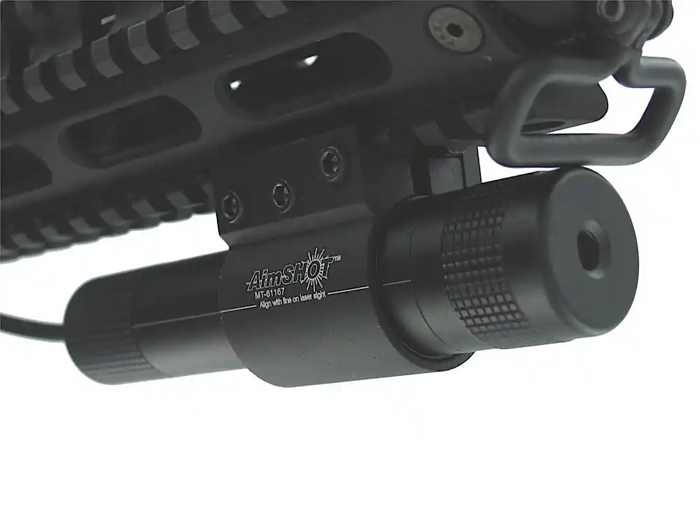 AimShot Classic Rifle Laser Kit 5mW Green Laser with 532nM Wavelength Matte Anodized Black 6061-T6 Aluminum Includes Rail Mount