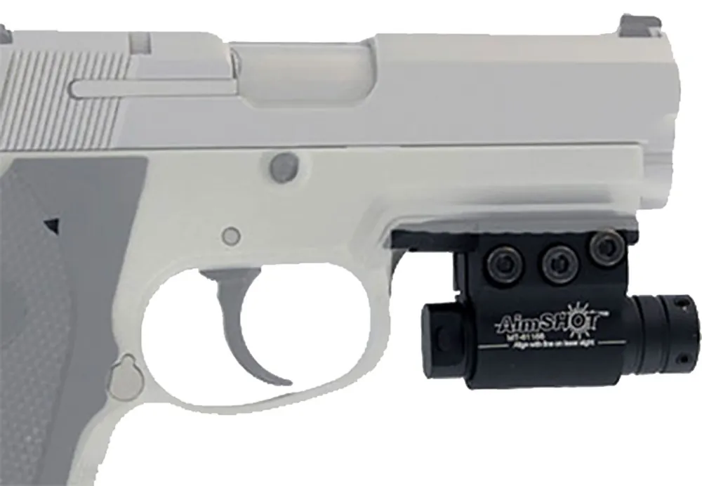 AimShot Classic Pistol Laser Kit 5mW Red Laser with 632nM Wavelength Matte Anodized Black 6060-T6 Aluminum Includes Rail Mount