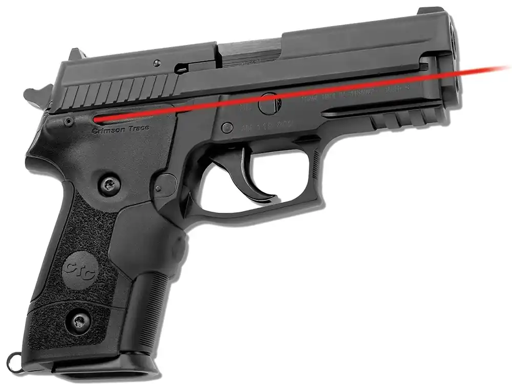 Crimson Trace Lasergrips 5mW Red Laser with Front Activation, 633nM Wavelength & 50 ft Range Black Finish for Sig P229, P228
