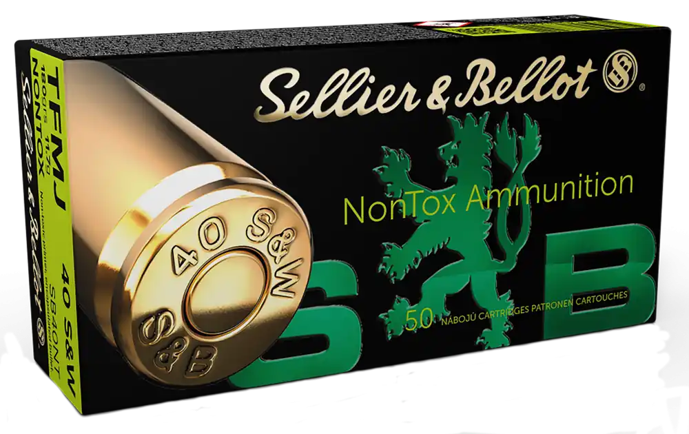 Sellier & Bellot Handgun Non-Tox 40 S&W 180 gr Full Metal Jacket (FMJ) 50 Bx/ 20 Cs