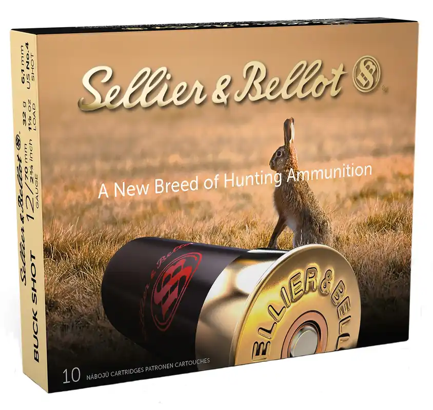 Sellier & Bellot 12ga 2.75" 1-1/8oz 4 Buckshot 21-Pellet 10 Shells Per Box