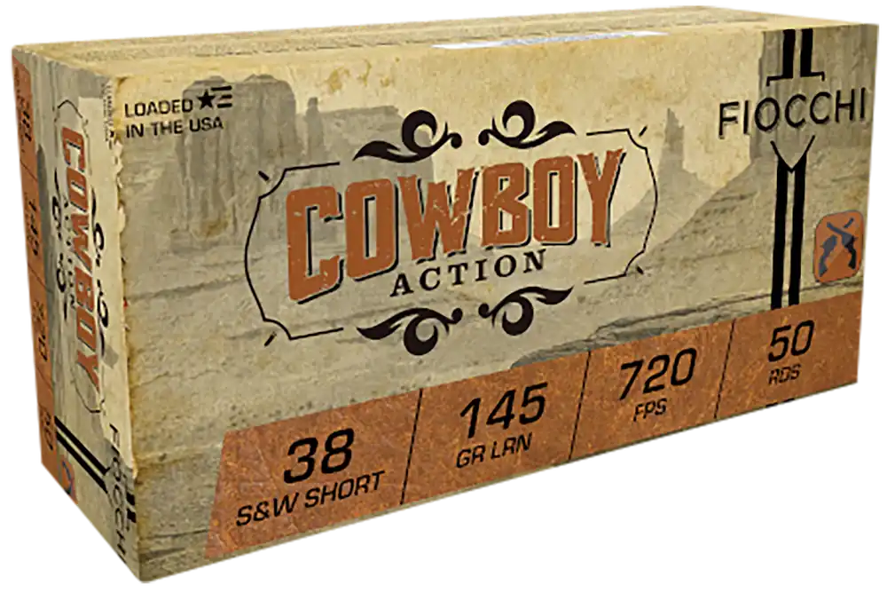 Fiocchi Cowboy Action 38 S&W Short 145 gr Lead Round Nose 50 Rounds 38SWSHL