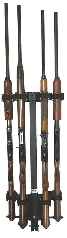 Rugged Gear Wall Mount Removeable 4 Rifle/Shotgun Black Steel