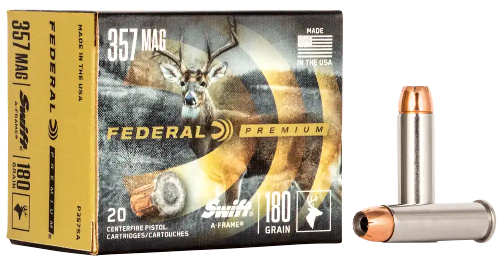 Federal Premium 357 Mag 180 gr Swift A-Frame (SWFR) 20 Bx/ 10 Cs