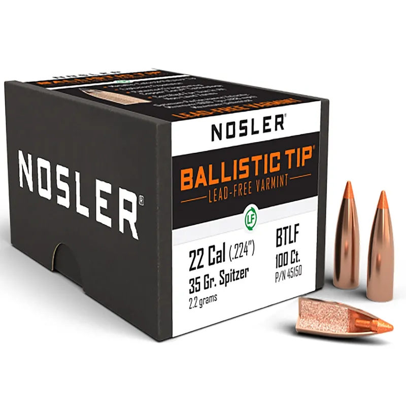 Nosler Ballistic Tip Lead-Free 22 Cal 35 Gr Ballistic Tip Lead-Free 100/Box