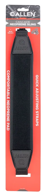 Allen Cascade Sling made of Black Neoprene with 1" W, Adjustable Design & 1" Swivels for Rifles