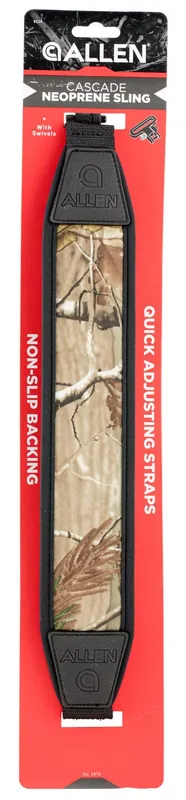 Allen Cascade Sling made of Realtree Edge with Black Trim Neoprene, 1" W, Adjustable Design & 1" Swivels for Rifles