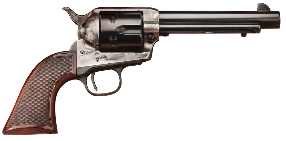 Taylors & Company 4109DE Smoke Wagon Deluxe 45 Colt (LC) 6rd 4.75" Blued Cylinder & Barrel Color Case Hardened Steel Frame Checkered Walnut Grip