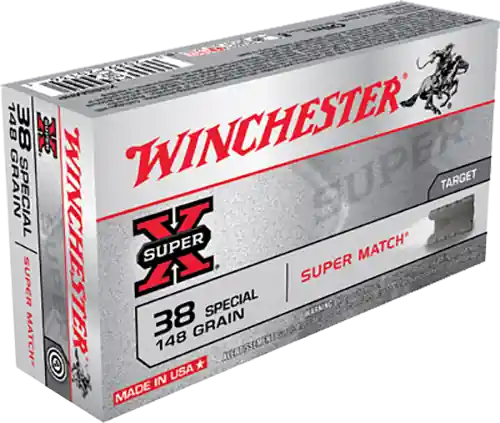 Winchester Ammo Super X 38 Special 148gr Super Match Lead Semi-Wadcutter 50rd Box
