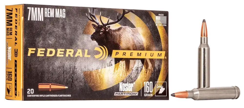 Federal Premium 7mm Rem Mag 160 gr Nosler Partition (NP) 20 Bx
