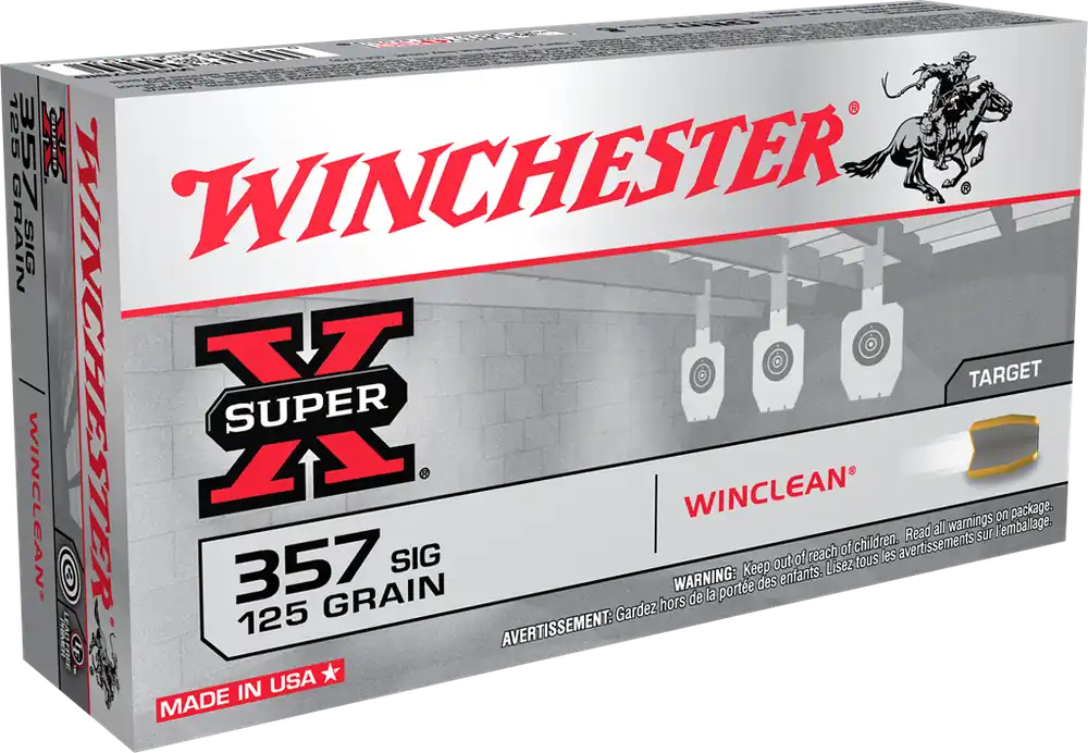 Winchester Ammo Super-X 357 Sig 125 gr Winclean Brass Enclosed Base 50 Bx/10 Cs