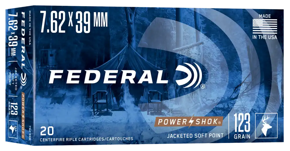 Federal Power-Shok 7.62x39mm 123 gr Jacketed Soft Point (JSP) 20 Bx