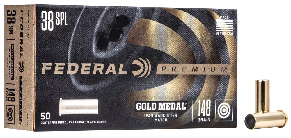 Federal Gold Medal 38 Special 148gr Lead 50rd Box