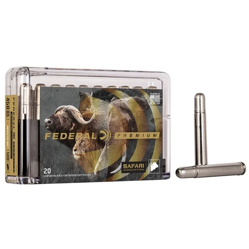 Federal Premium 458 Win Mag 500 gr Trophy Bonded Bear Claw Ammo - 20 Box