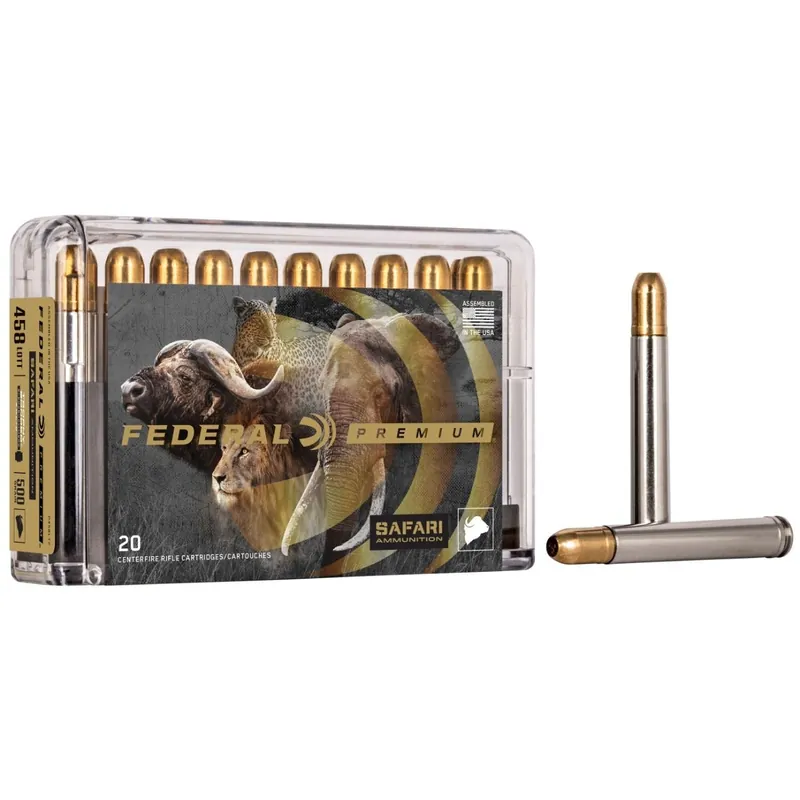 Federal Premium 458 Win Mag 500 gr Trophy Bonded Sledgehammer Solid Ammo - 20/Box