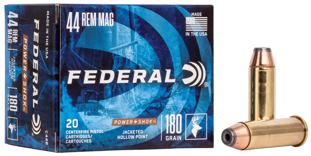 Federal Power-Shok 44 Rem Mag 180 gr Jacketed Hollow Point (JHP) 20 Bx/ 25 Cs