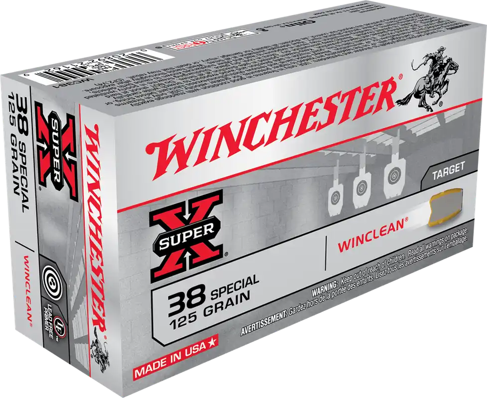Winchester Ammo Super-X 38 Special 125 gr Winclean Brass Enclosed Base 50 Bx/10 Cs