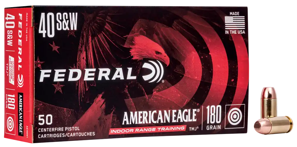 Federal American Eagle Indoor Range Training (IRT) 40 S&W 180gr FMJ 50rd Box