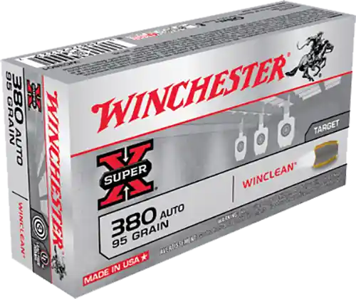 Winchester Ammo Super-X 380 ACP 95 gr Winclean Brass Enclosed Base 50 Bx/10 Cs