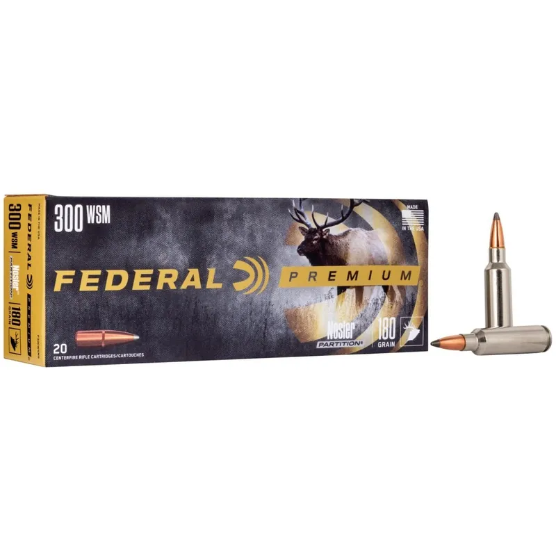 Federal Premium 300 WSM 180 gr Nosler Partition Ammo - 20/Box
