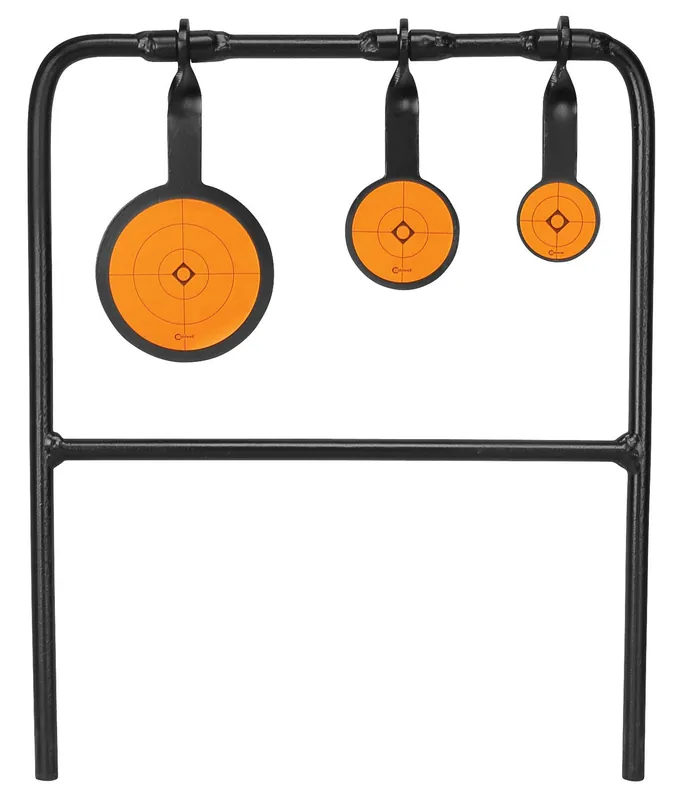 Caldwell Plink n Swing Triple Spin Target Rimfire Pistol/Rifle Steel Black/Orange Impact Enhancement Motion 1.75"/2.5"/3.5"