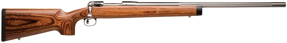 Savage Arms 12 BVSS 308 Win Caliber with 4+1 Capacity, 26" Barrel, Matte Stainless Metal Finish & Satin Brown Laminate Stock Right Hand (Full Size)