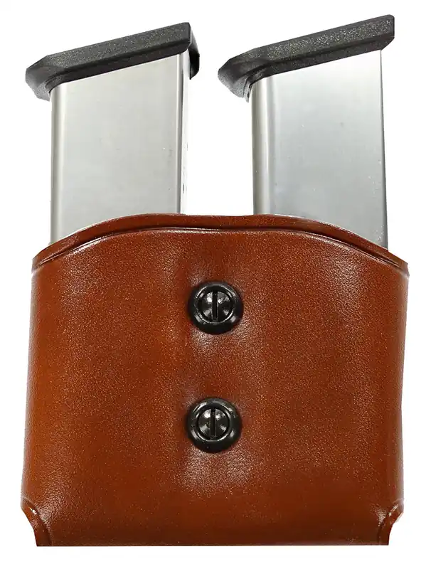 Galco DMC Mag Carrier Double Style Leather 45 ACP Tan Finish, Belt Loop & 1.50-1.75" Belt Size Single Stack Sig
