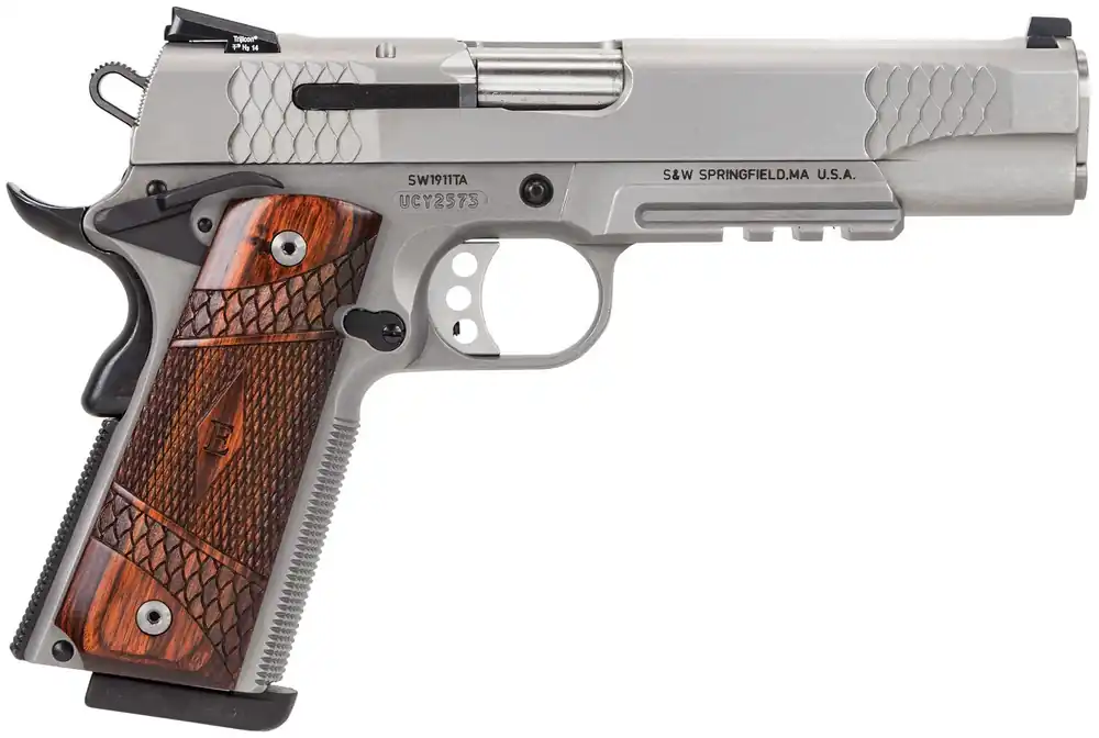 Smith & Wesson 1911 E-Series Rail 45 ACP 5" 8+1 Matte Silver Satin Stainless