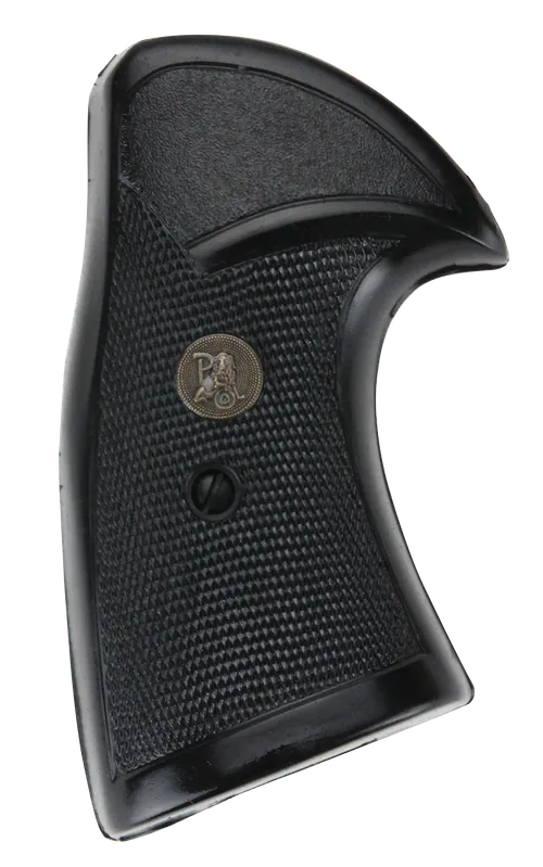 Pachmayr Presentation Grip Checkered Black Rubber for S&W K/L Frame with Square Butt
