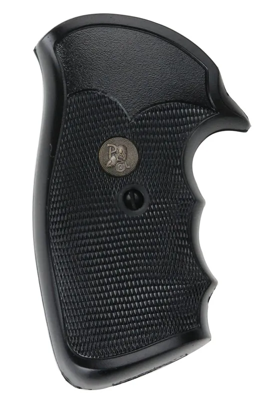 Pachmayr Gripper Grip Checkered Black Rubber with Finger Grooves for S&W K/L Frame with Square Butt