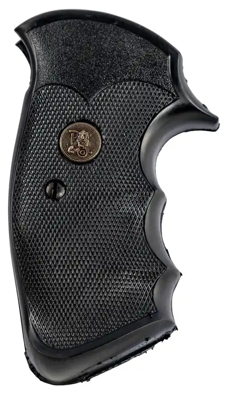 Pachmayr Gripper Professional Grip Checkered Black Rubber with Finger Grooves for S&W K/L Frame with Square Butt