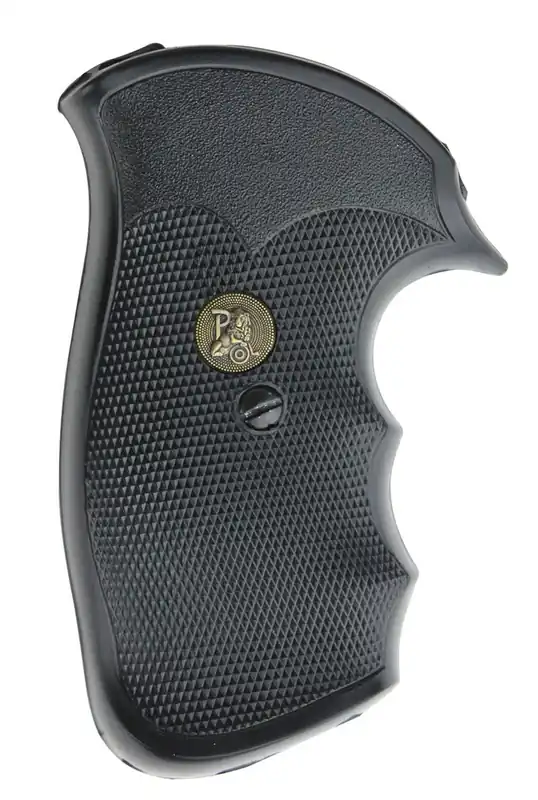 Pachmayr Gripper Grip Checkered Black Rubber with Finger Grooves for S&W N Frame