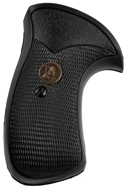 Pachmayr Compact Grip Checkered Black Rubber with Round Butt