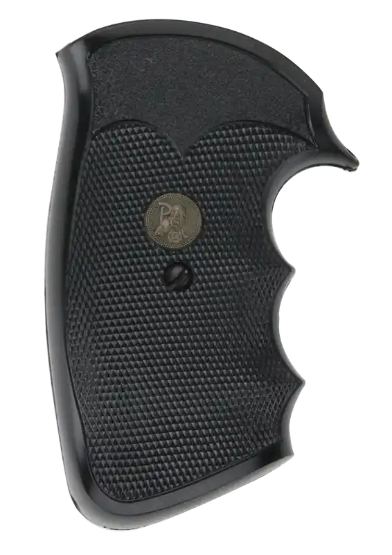 Pachmayr Gripper Grip Checkered Black Rubber with Finger Grooves for Colt Python, Trooper