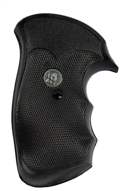 Pachmayr Decelerator Grip Checkered Black Rubber with Finger Grooves for S&W N Frame with Square Butt