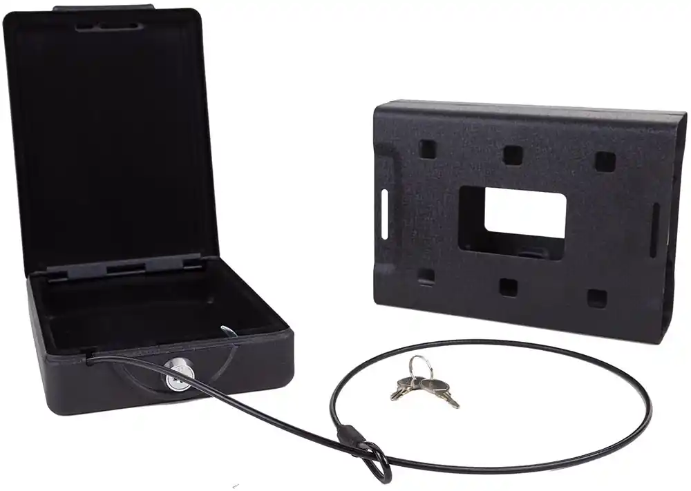 Bulldog Car Vault Key Entry Matte Black Powder Coat Steel Holds 1 Handgun 11.30 x 6.90" x 2.50""