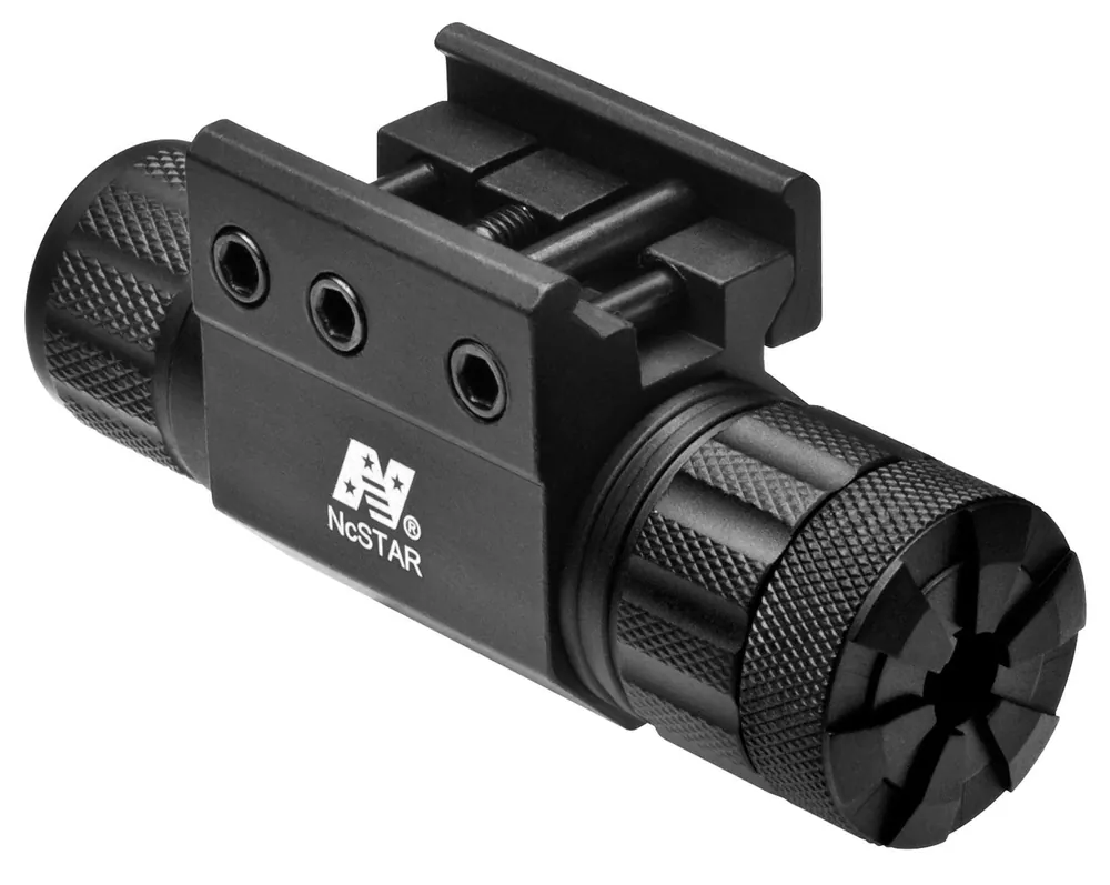 NcStar Compact Laser 5mW Green Laser with 532nM Wavelength, Pressure Switch & Made of Black Anodized Aluminum Includes Weaver Style Clamp