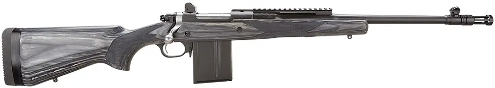 Ruger Scout .308 Win 10+1 16.10" FF Barrel Flash Suppressor Steel Rec Lam Wood Stock Adj Rear Sight Picatinny Rail Black 6803