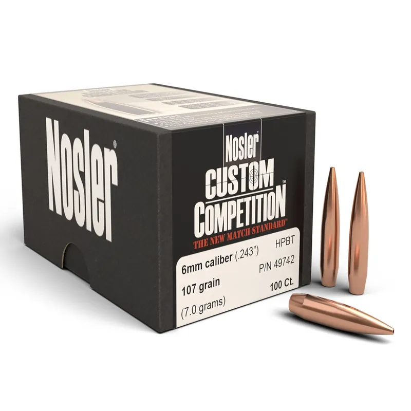 Nosler Custom Competition 6mm 107 Gr HPBT 100/Box