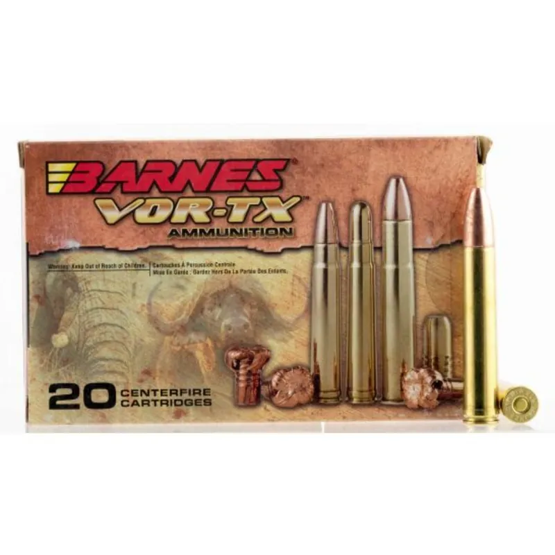 Barnes Bullets VOR-TX Safari 458 Win Mag 450 gr TSX Flat Base Ammo - 20/Box