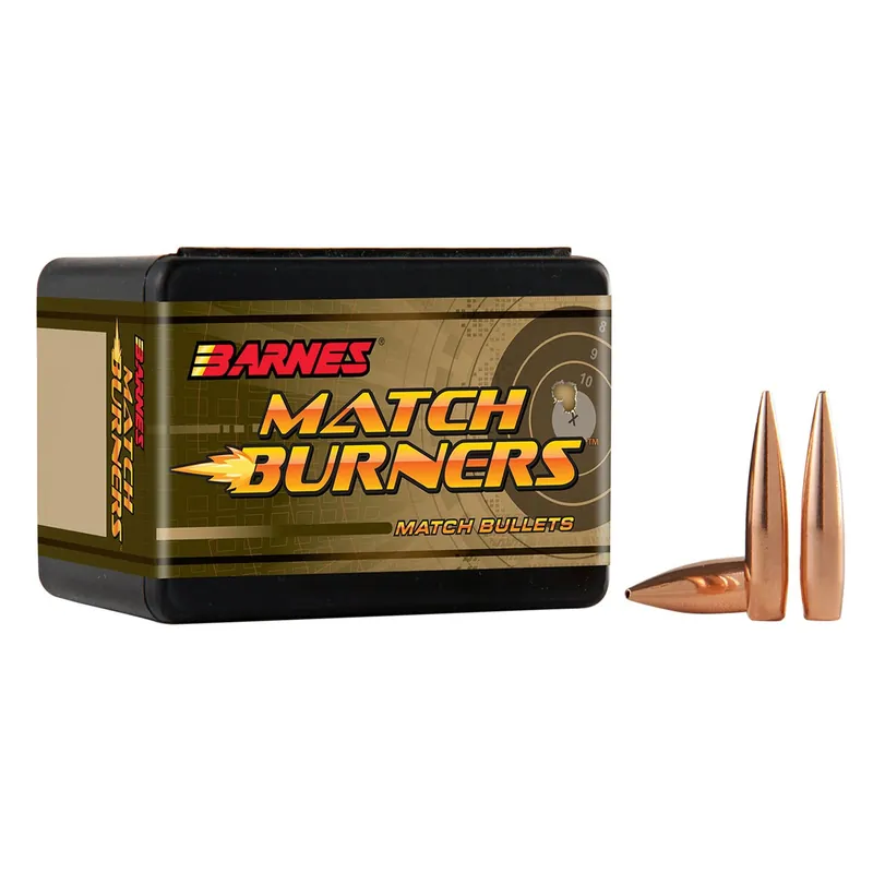 Barnes Bullets Match Burners 30 Cal 155 Gr Match Burners Boat-Tail 100/Box