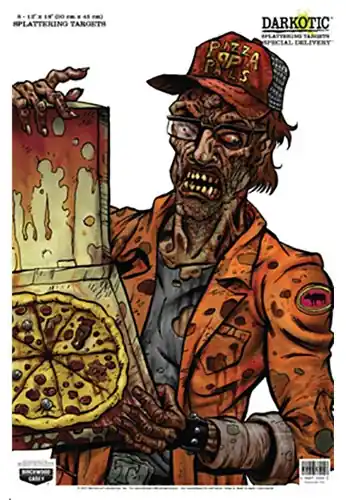 Birchwood Casey Darkotic Special Delivery Zombie Pizza Delivery Paper Hanging Universal 12" x 18" Multi-Color 8 Per Pkg