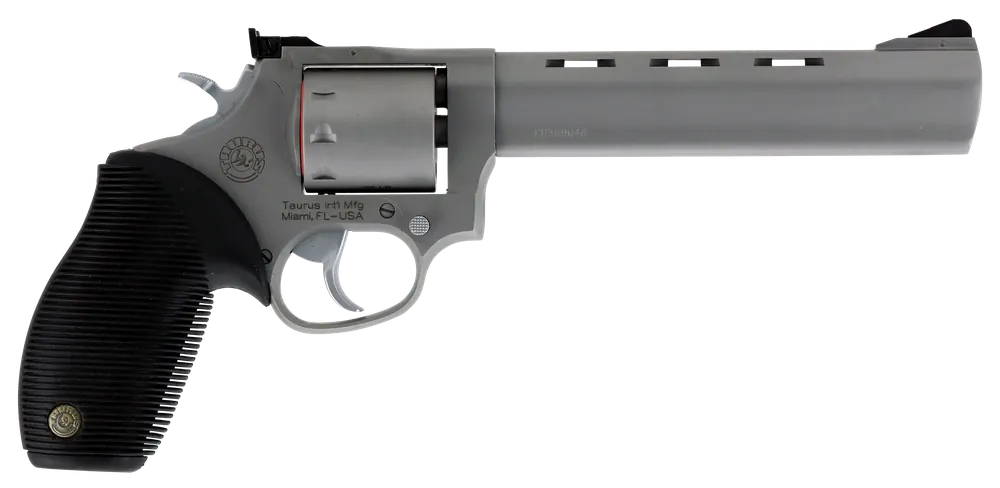 Taurus 2-992069 Tracker 992 22 LR or 22 WMR Caliber with 6.50" Vent Rib Barrel, 9rd Capacity Cylinder, Overall Matte Finish Stainless Steel & Black Ribber Grip Includes Cylinder