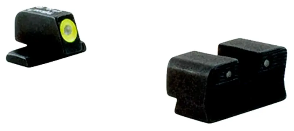 Trijicon HD Night Sight Set 3-Dot Tritium Green with Yellow Outline Front, Green with Black Outline Rear Black Frame for Sig P225,226,228,239,320 with 8 Front & Rear (Except P938,365)